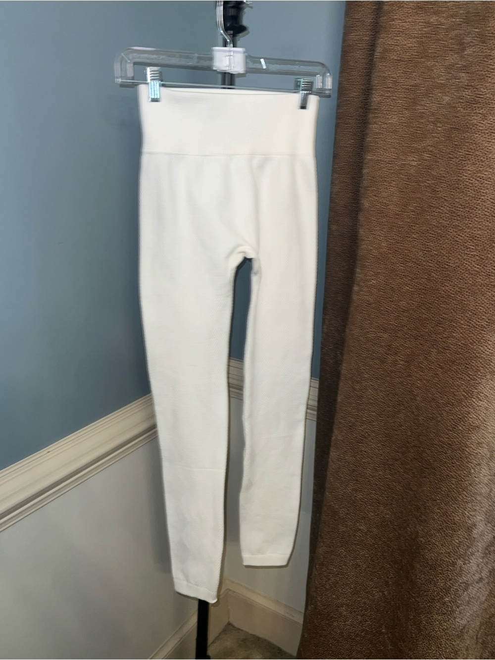 one 5 one Cream Ribbed Kids Leggings